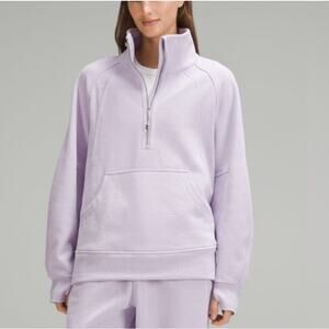 LULULEMON Scuba Oversized Funnel-Neck Half Zip Sweatshirt Lilac Ether Womens M/L